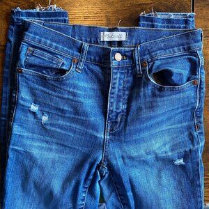 Madewell 9" High-Rise Skinny Jeans Size 28 Blue Wash Raw Hem